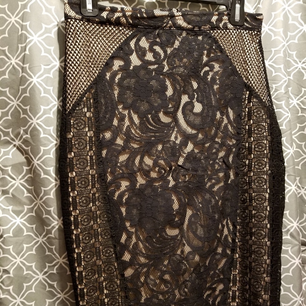 Black lace skirt